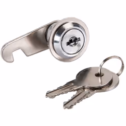 Serrure nickelée avec une came droite de 36,5 mm et clip en acier. La clé peut se retirer en position fermée ou ouverte. Pour ...