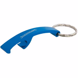 Ouvre-bouteille pratique en aluminium bleu anodisé, avec le logo Silverline, monté sur porte-clé. Porte-clé en aluminium anod ...