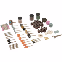 Comprend disques de coupe, disques abrasifs, tambours, polissoirs et pâte à polir. Pour l'artisanat, la fabrication de bijoux ...