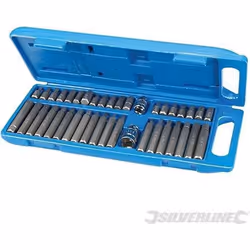 Embouts de vissage hex T20 - T55 et Spline coffret 40 pcs - SILVERLINE - Acier chrome-vanadium