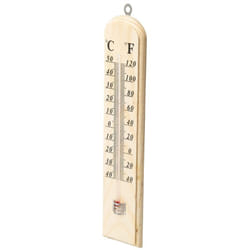 Silverline - Thermomètre en bois - 250x60x10mm -40 °c à +50 °c