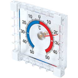 Silverline - Thermomètre en plastique transparent intérieur/extérieur à coller -50 °c à +50 °c
