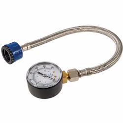 Tuyau tressé en acier inoxydable de 300 mm et manomètre résistant à la corrosion. Alésage 9 mm et raccord 3/4. Dispositif ser ...
