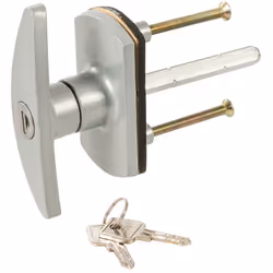 Poignée pour porte de garage à clé en alliage de zinc pourvue d'une tige de 75 mm. Peinte par poudrage pour une résistance à ...