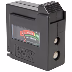 Testeur de piles compact très pratique conçu pour tester une grande variété de types de piles : AAA, AA, D, C, 6F22/PP3 9 V e ...