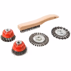 Ensemble d'accessoires complet pour décapage, décalaminage, ébavurage et préparation au soudage. Pour travaux de nettoyage et ...