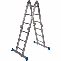 Structure ultralégère en aluminium anodisé composée de 12 échelons et de mécanismes de verrouillage à charnière particulièrem ...