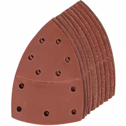 Feuilles abrasives en oxyde d'aluminium faciles à poser grâce à leur support auto-agrippant. Partie triangulaire détachable p ...