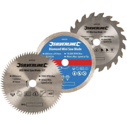 Silverline - ensemble de 3 mini-scies ø 85 mm - alésage 15 mm 604320
