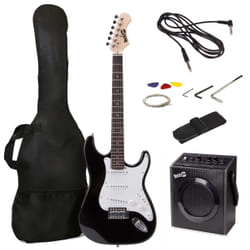 RockJam RJEG02-SK-BK guitare Guitare électrique 6 cordes Noir, Blanc