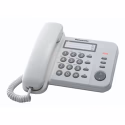 Panasonic KX-TS520EX1W, 50 entrées, Identification de l'appelant, Blanc