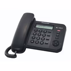Panasonic KX-TS580EX1, Combiné filaire, Haut-parleur, 50 entrées, Identification de l'appelant, Noir