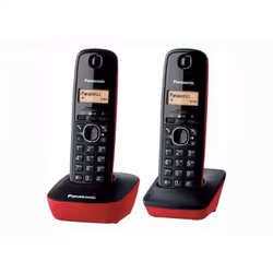 Panasonic KX-TG1612, Téléphone DECT, Haut-parleur, 50 entrées, Identification de l'appelant, Noir, Rouge