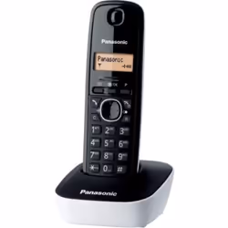 Panasonic KX-TG1611, Téléphone DECT, 50 entrées, Identification de l'appelant, Noir, Blanc