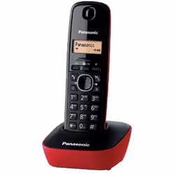 Panasonic KX-TG1611, Téléphone DECT, Haut-parleur, 50 entrées, Identification de l'appelant, Noir, Rouge