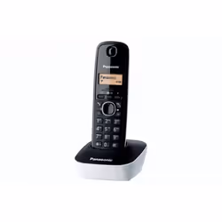 Panasonic KX-TG1611, Téléphone DECT, 50 entrées, Identification de l'appelant, Noir, Blanc