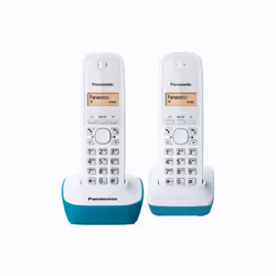Panasonic KX-TG1612, Téléphone DECT, 50 entrées, Identification de l'appelant, Bleu, Blanc