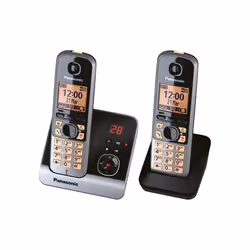 Panasonic KX-TG6722, Téléphone DECT, 100 entrées, Noir