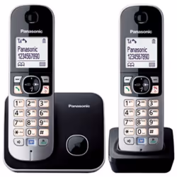 Panasonic KX-TG6812GB, Téléphone DECT, 120 entrées, Identification de l'appelant, Noir