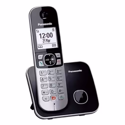 Panasonic KX-TG6851SPB, Téléphone DECT, Combiné sans fil, Haut-parleur, 200 entrées, Identification de l'appelant, Noir, Gris