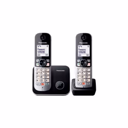 Panasonic KX-TG6852JTB, Téléphone DECT, Combiné sans fil, Haut-parleur, 200 entrées, Identification de l'appelant, Noir, Gris