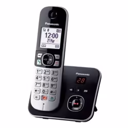 Panasonic KX-TG6861SPB, Téléphone DECT, Combiné sans fil, Haut-parleur, 200 entrées, Identification de l'appelant, Noir, Gris