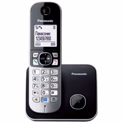 Panasonic KX-TG6811, Téléphone DECT, Haut-parleur, 120 entrées, Identification de l'appelant, Noir