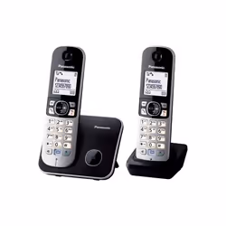 Panasonic KX-TG6812, Téléphone DECT, Haut-parleur, 120 entrées, Identification de l'appelant, Noir, Argent