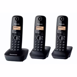Panasonic KX-TG1613, Téléphone DECT, 50 entrées, Identification de l'appelant, Noir