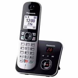 Panasonic KX-TG6862 Téléphone DECT Identification de l'appelant Noir, Argent