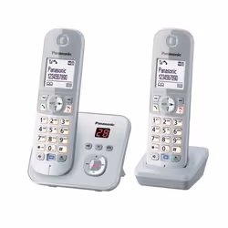 Panasonic KX-TG6822, Téléphone DECT, Haut-parleur, 120 entrées, Identification de l'appelant, Argent