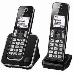 Panasonic KT-TGD312, Téléphone DECT, Haut-parleur, 50 entrées, Identification de l'appelant, Noir
