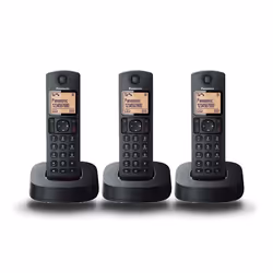 Panasonic KX-TGC313SPB, Téléphone DECT, Combiné sans fil, Haut-parleur, 50 entrées, Identification de l'appelant, Noir