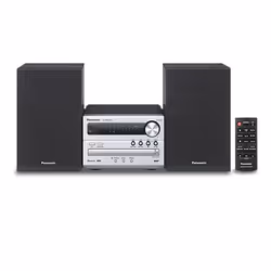 Panasonic SC-PM250BEG, Système micro audio domestique, Noir, Argent, 2-voies, FM, LCD, MP3