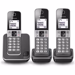 Panasonic KX-TGD313, Téléphone DECT, Combiné sans fil, Haut-parleur, 50 entrées, Identification de l'appelant, Gris