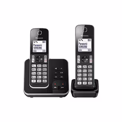 Panasonic KX-TGD322, Téléphone DECT, Haut-parleur, 50 entrées, Identification de l'appelant, Noir