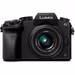 Panasonic Lumix DMC-G7 + 14-42mm II + 45-150mm, 16,00 MP, 4592 x 3448 pixels, Live MOS, 4K Ultra HD, Écran tactile, Noir