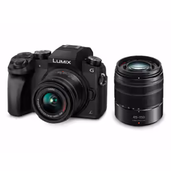 Panasonic Lumix DMC-G70 + H-FS014042 + H-FS45150, 16,4 MP, 4592 x 3448 pixels, Live MOS, 4K Ultra HD, Écran tactile, Noir