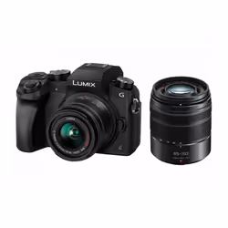 Panasonic Lumix DMC-G7 + G Vario 14-42mm + G Vario 45-150mm, 16,00 MP, 4592 x 3448 pixels, Live MOS, 4K Ultra HD, Écran tacti ...
