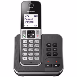 Panasonic KX-TGD320FRG, Téléphone DECT, Combiné filaire, Haut-parleur, 50 entrées, Identification de l'appelant, Gris