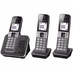 Panasonic KX-TGD323FRG, Téléphone DECT, Combiné sans fil, Haut-parleur, 120 entrées, Identification de l'appelant, Noir, Gris