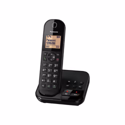 Panasonic KX-TGC420FRB, Téléphone DECT, Combiné sans fil, Haut-parleur, 120 entrées, Identification de l'appelant, Noir