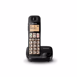 Panasonic KX-TGE110, Téléphone DECT, Haut-parleur, 50 entrées, Identification de l'appelant, Noir
