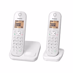 Panasonic KX-TGC412FRW, Téléphone DECT, Combiné sans fil, Haut-parleur, 50 entrées, Identification de l'appelant, Blanc