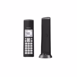 Panasonic KX-TGK210, Téléphone DECT, Combiné sans fil, Haut-parleur, 50 entrées, Identification de l'appelant, Noir