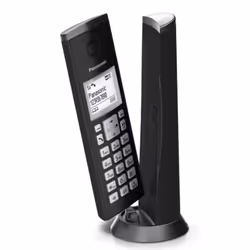 Panasonic KX-TGK220, Téléphone DECT, Combiné sans fil, Haut-parleur, 120 entrées, Identification de l'appelant, Noir