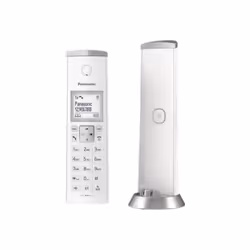 Panasonic KX-TGK212JTW, Téléphone DECT, Combiné sans fil, Haut-parleur, 50 entrées, Identification de l'appelant, Blanc
