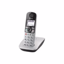 Panasonic KX-TGE510JTS, Téléphone DECT, Combiné sans fil, Haut-parleur, 150 entrées, Identification de l'appelant, Argent