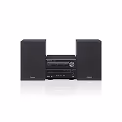 Panasonic SC-PM254EG-K, Système micro audio domestique, Noir, 1-voie, DAB+, Secteur, 0,2 W