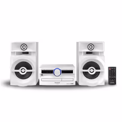 Panasonic SC-Ux104EG, Système mini audio domestique, Blanc, 1 platine(s), 300 W, 2-voies, 13 cm